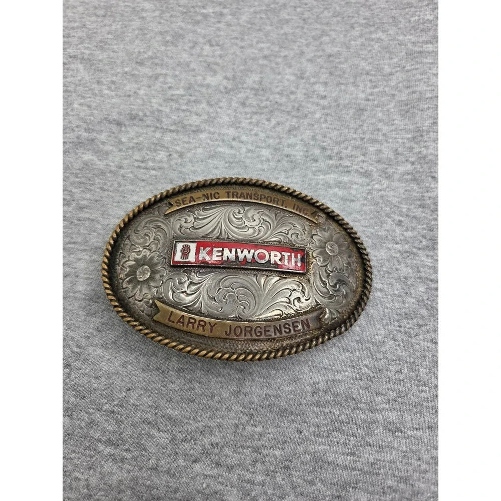Vintage Kenworth Trucking Working Class Oval Belt Buckle